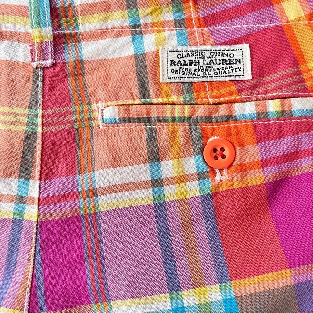 Polo Ralph Lauren Girls Plaid 100% Cotton Shorts Size 12 - Picture 4 of 6